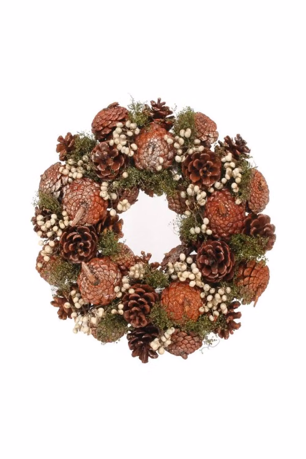 KDMD Autumnal Round Wood Wreath in Brown and Gold, Diameter: 30 cm – 2