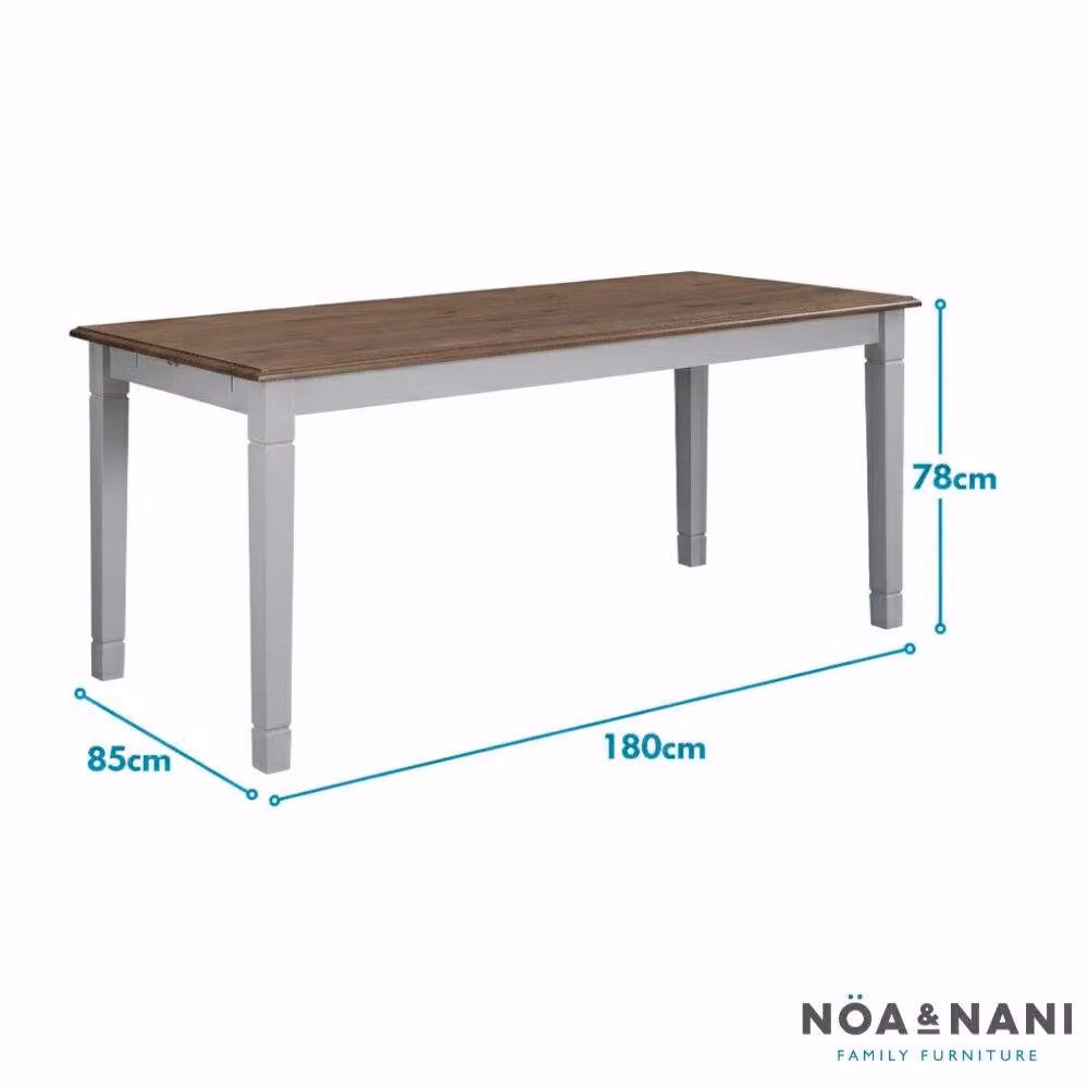 Nöa and Nani Canterbury Rectangular Dining Table in Silk Grey and Dark Pine Wood – 4