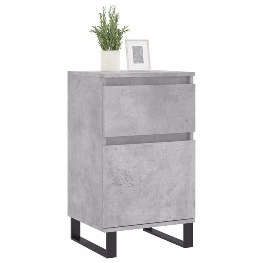 Berkfield Home Industrial Sideboard in Grey Matt MDF and Metal, W/D/H: 40 x 35 x 70 cm – 2
