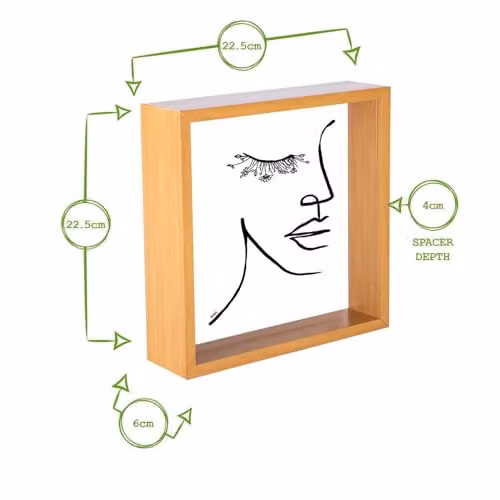 Nicola Spring 3D Shadow Box Photo Frame, Brown, Square, W/D/H: 20.3 x 25.4 x 6.0 cm – 2