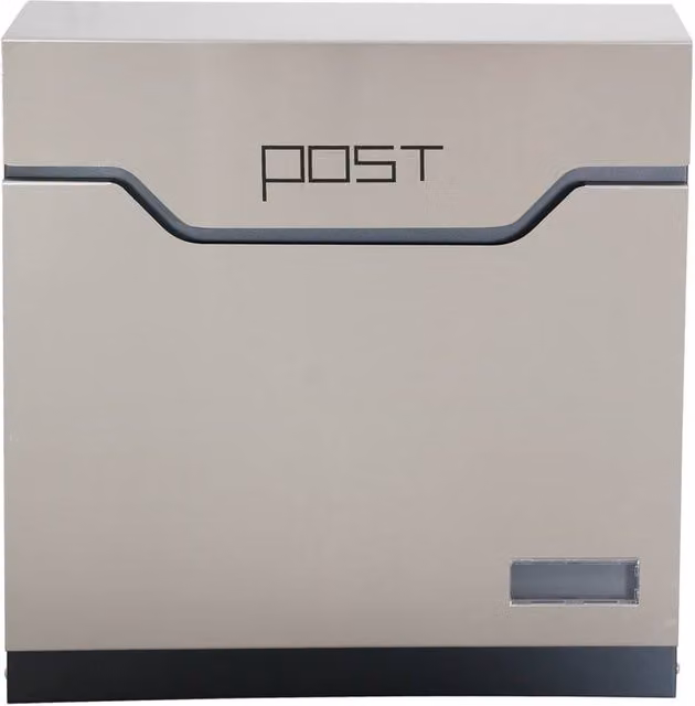 Phoenix Safe Company Estilo MB0123KS Top-Loading Stainless Steel Wall-Mounted Letter Box with Key Lock in Metallic Silver, H: 37.0 cm, W: 105.0 cm, D: 105.0 cm