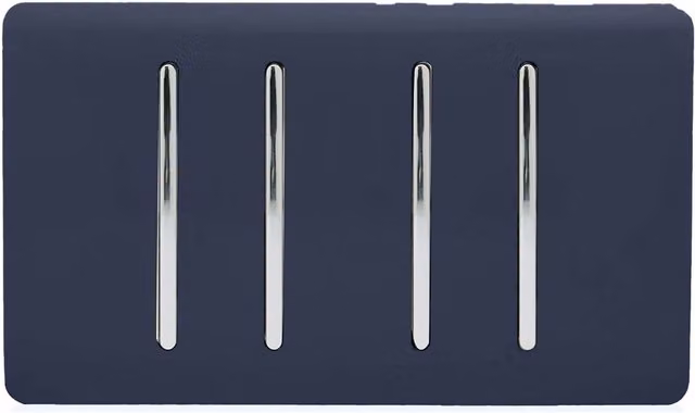 Trendi 4 Gang 10 Amp Light Switch in Navy Blue