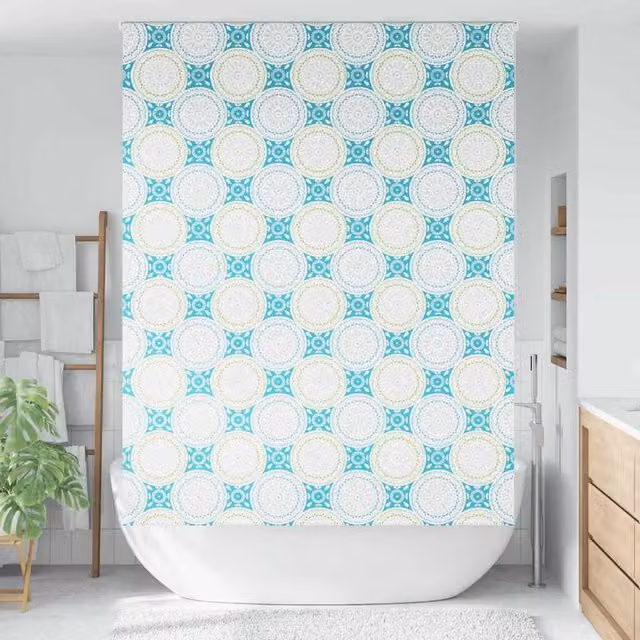 Berkfield Home Blue Opaque Shower Roller Blind, W: 160 cm, H: 240 cm