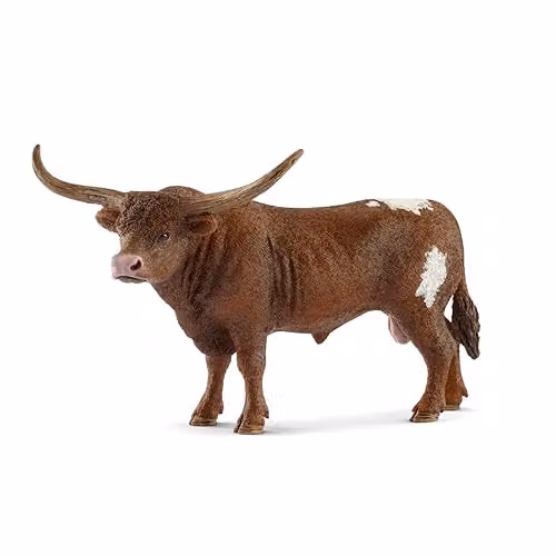 Schleich Farm World Texas Longhorn Bull Toy Figurine, Brown and Multicolour – 5
