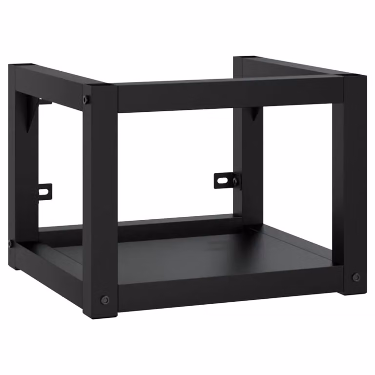 Berkfield Home Wall-mounted Bathroom Washbasin Frame in Black Metal, W/D/H: 40 x 38 x 31 cm