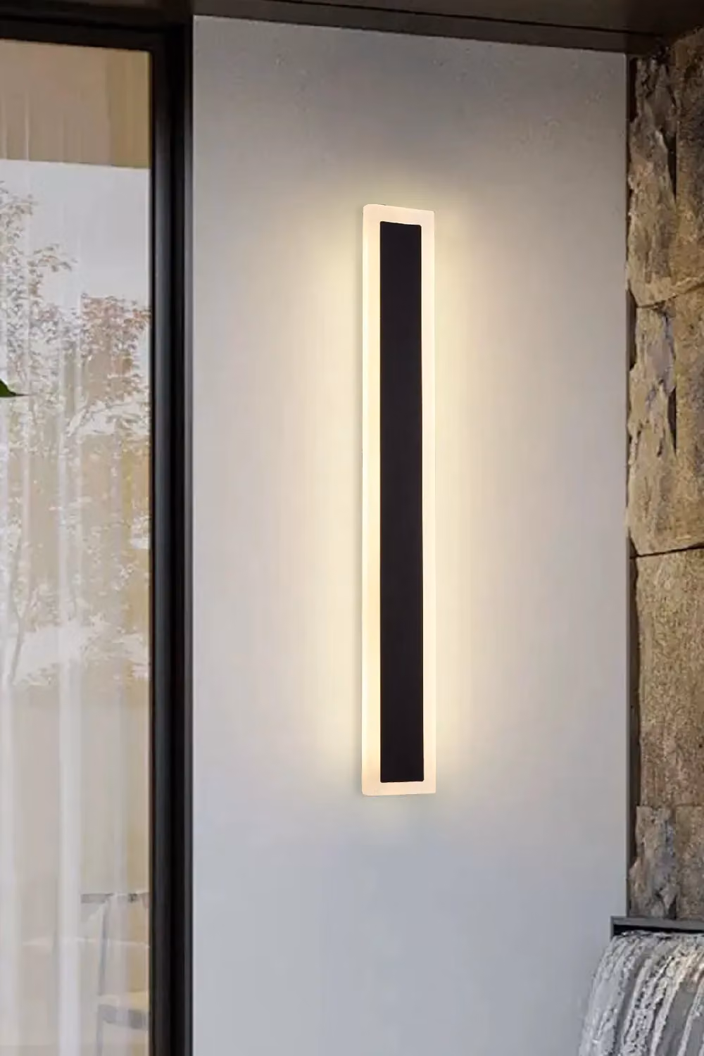 Living and Home Black IP65 Waterproof Outdoor LED Wall Light with Cord – 3