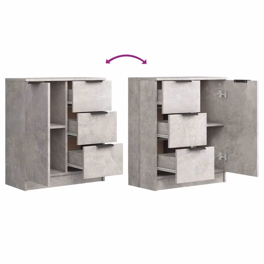 Berkfield Home Concrete Grey Engineered Wood Sideboard – 3