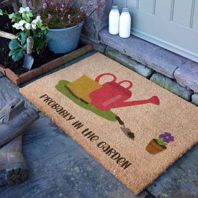 Artsy Mats Probably In The Garden Doormat in Brown, W/D: 90 x 60 cm