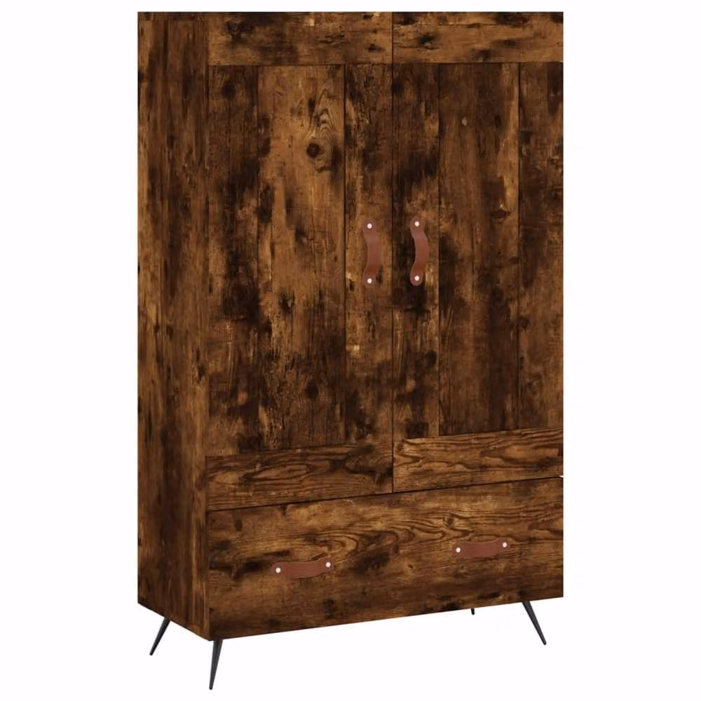 Berkfield Home Industrial Highboard in Smoked Oak and Brown, W/D/H: 69.5 x 31 x 115 cm – 3
