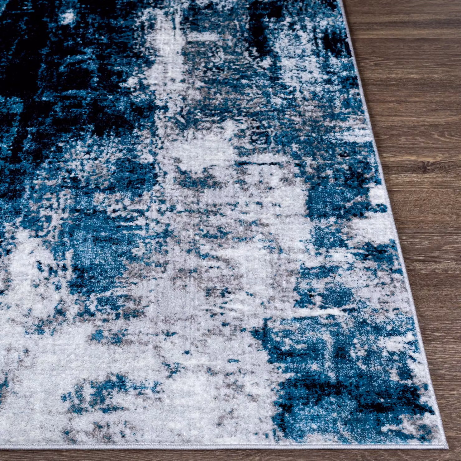 Livabliss Wanderlust Abstract Modern Marble Rug in Dark Blue, Grey and Black, W/D/H: 160 x 220 cm – 5