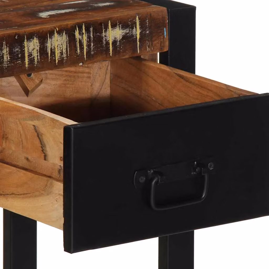 Berkfield Home Multicolour Reclaimed Solid Wood Console Table, W/D/H: 100 x 35 x 75 cm – 5