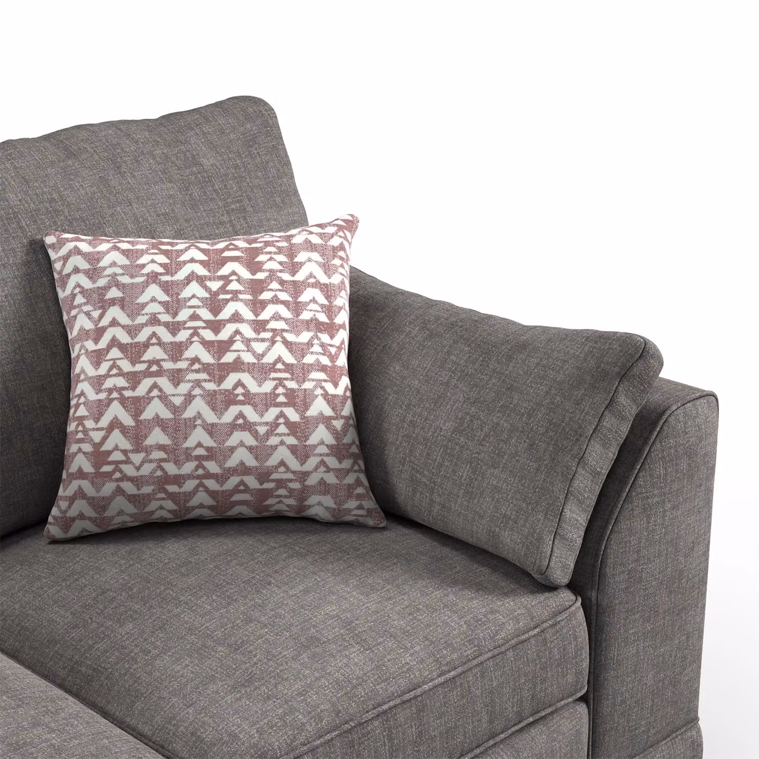 Furnishings For Less UK Hilliard Fullback 3 Seater Fabric Sofa in Grey with Removable Covers and Scatter Cushions – 4