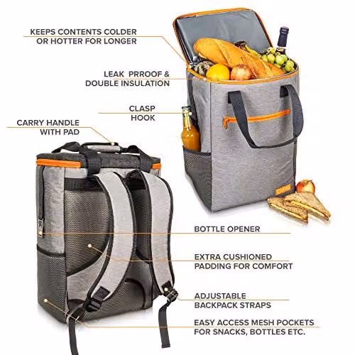 LIVIVO Premium 30L Insulated Cooler Backpack in Grey – 8