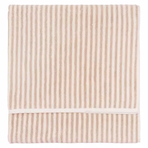 Riva Home Striped Cotton Terry Bath Sheet in Beige and Sand, W: 100 cm, L: 180 cm – 1