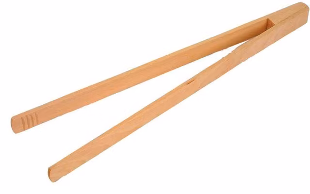 dexam Premium Wooden Cooking Tongs in Brown and Multicolour