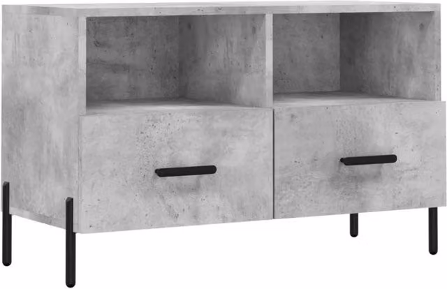 Berkfield Home Industrial TV Cabinet in Concrete Grey, W/D/H: 80 x 36 x 50 cm – 1