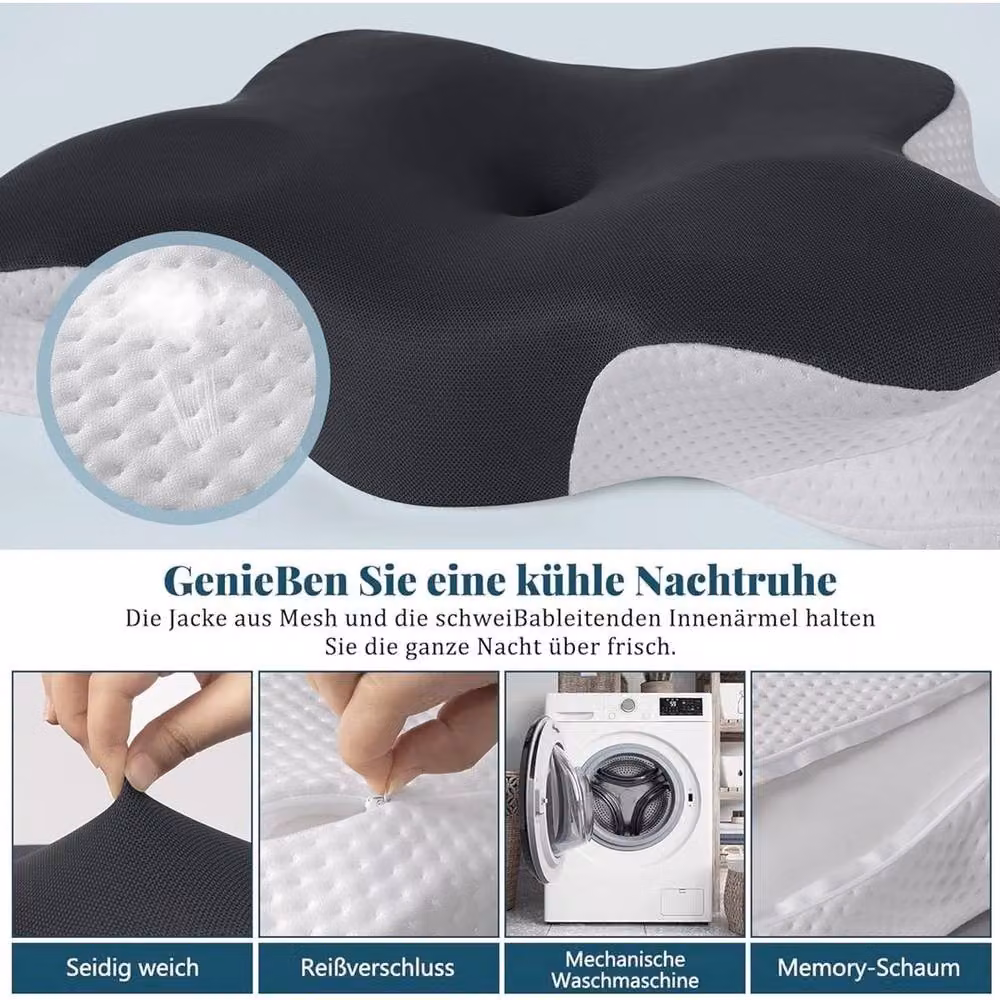 Nordara Hypoallergenic Memory Foam Neck Pain Relief Pillow in Grey – 5
