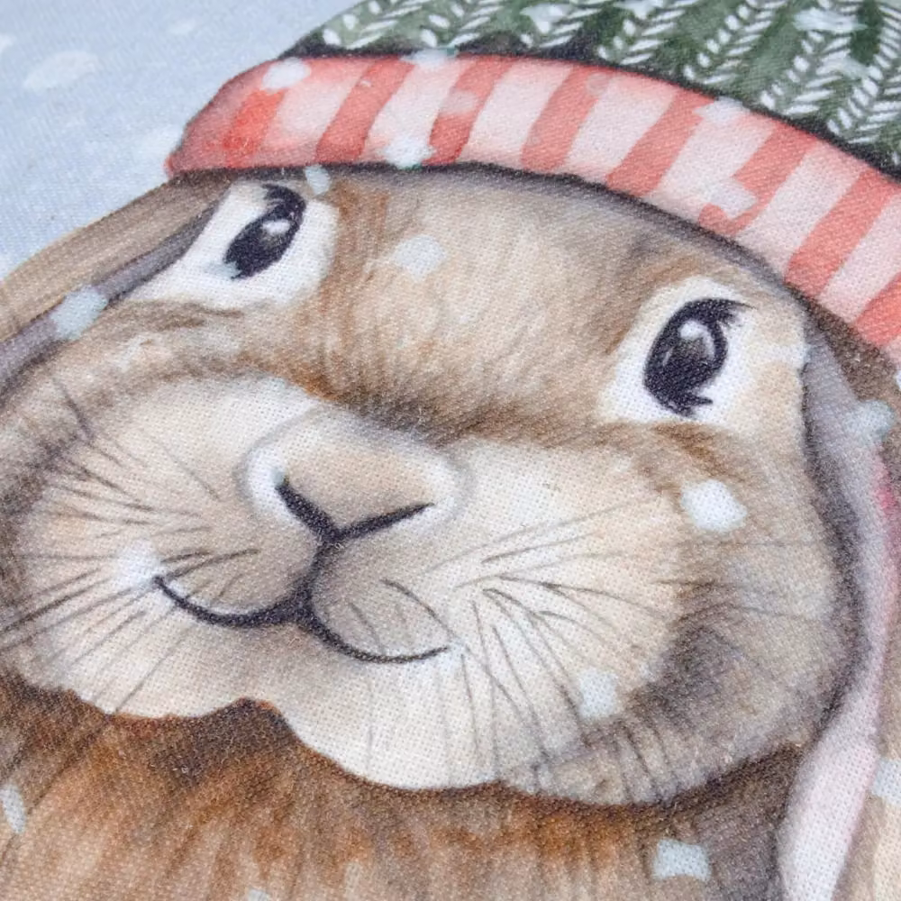Evans Lichfield Winter Rabbit Printed Velvet Cushion, Multicolour, W/D/H: 43 x 43 x 43 cm – 4