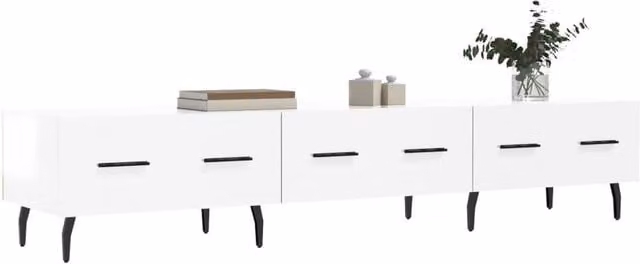 Berkfield Home Modern High Gloss White TV Cabinet W/D/H: 150 x 36 x 30 cm