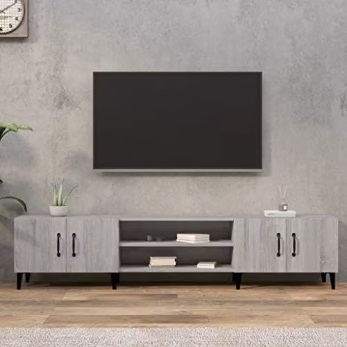 vidaXL Modern Grey TV Cabinet with Media Compartments, W/D/H: 180 x 31.5 x 40 cm – 2
