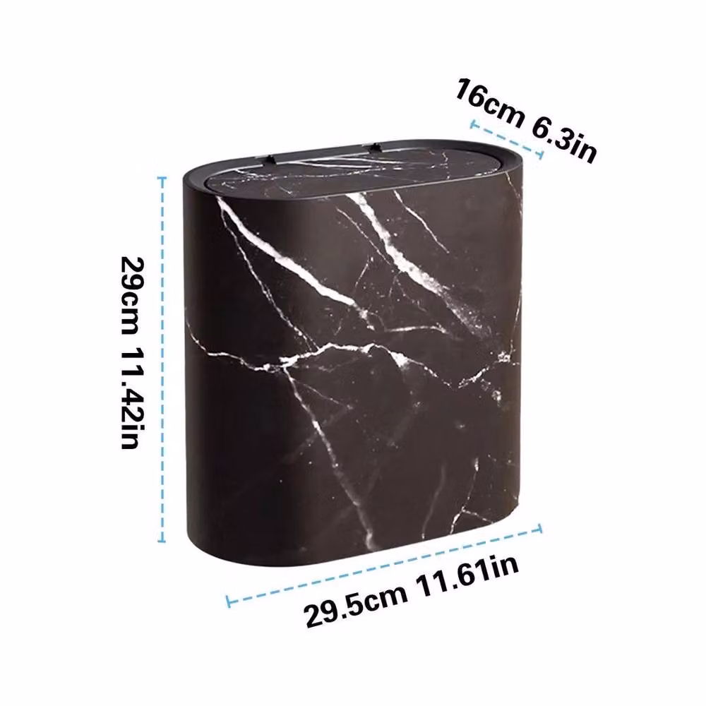 Kelvenix Black Slim Narrow Plastic Touch Open Top Dustbin – 2