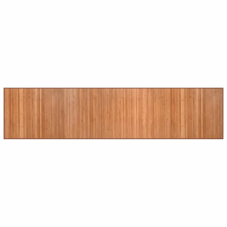 Berkfield Home Rectangular Bamboo Rug in Brown, W/D/H: 70 x 300 cm