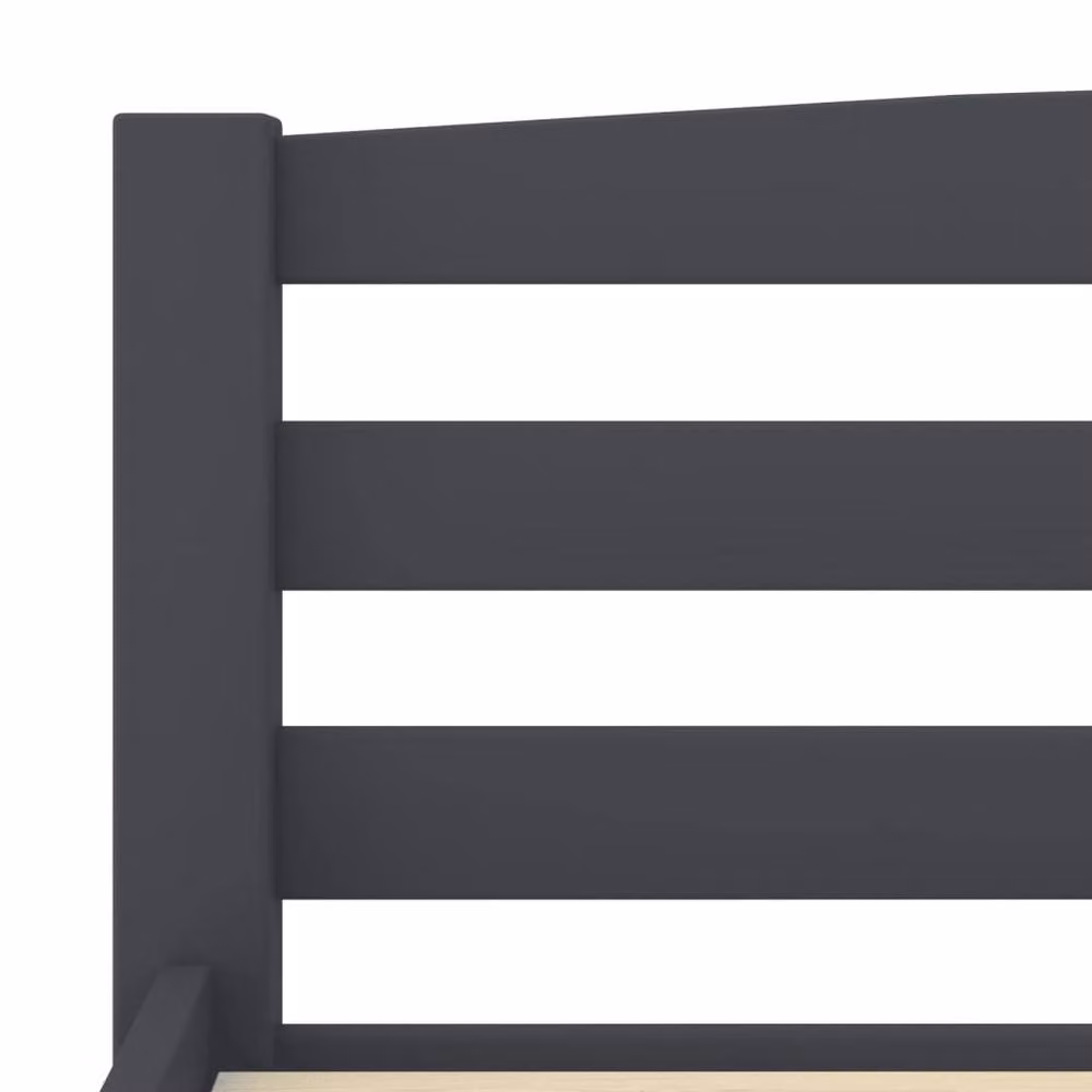 Berkfield Home Modern Solid Pinewood Bed Frame in Grey, 200 x 200 cm – 4