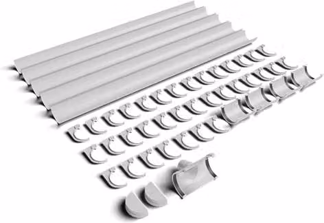FloPlast White Half Round PVC Industrial Xtraflo Gutter Kit, 20m, 170mm