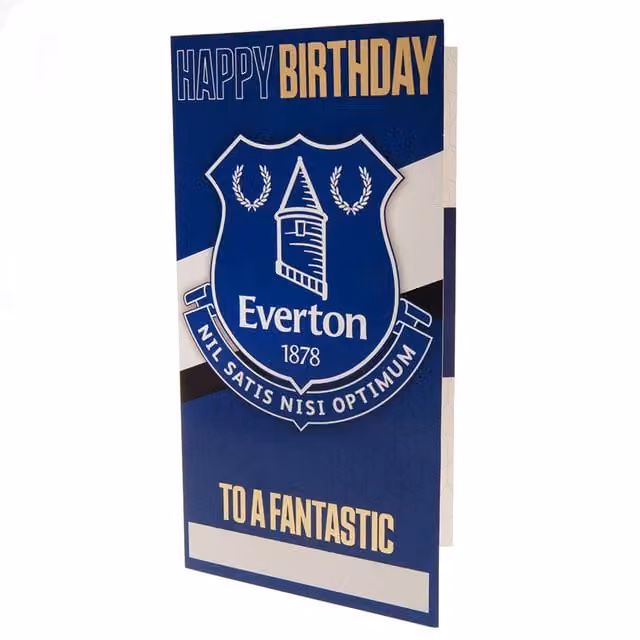 Everton FC Customisable Birthday Card with Stickers in Blue, White and Gold