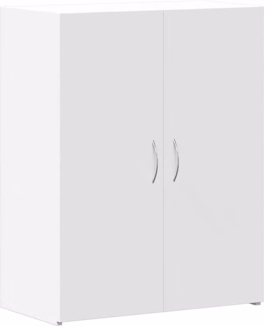 Berkfield Home White File Cabinet with Hinged Doors, W: 60 cm, D: 32 cm, H: 77.5 cm