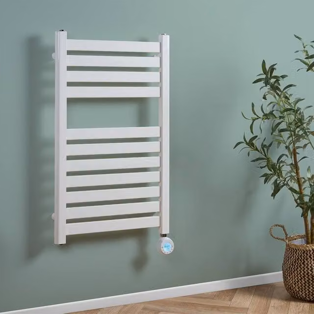 Eden Caldera 600W Electric Towel Radiator in White with Smart WiFi App Control, W/H: 80 x 50 cm