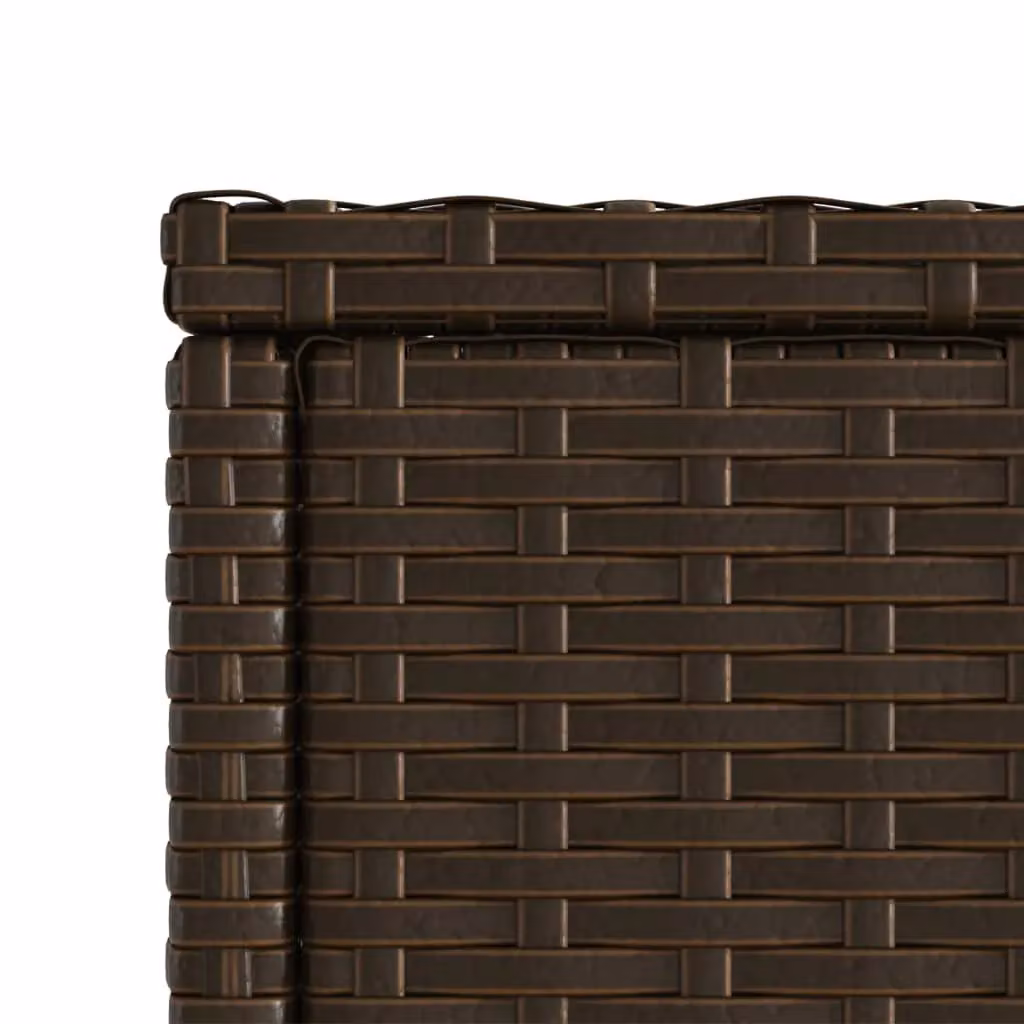 Berkfield Home Brown Poly Rattan Garden Side Table with Glass Top, W/D/H: 58 x 27.5 x 55 cm – 5