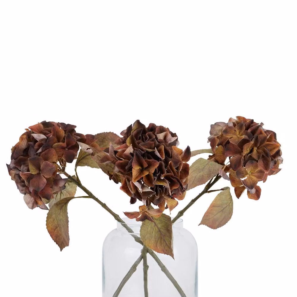 Love Lace Hill Interiors Brown Autumn Mixed Hydrangea Artificial Flower Stem – 4