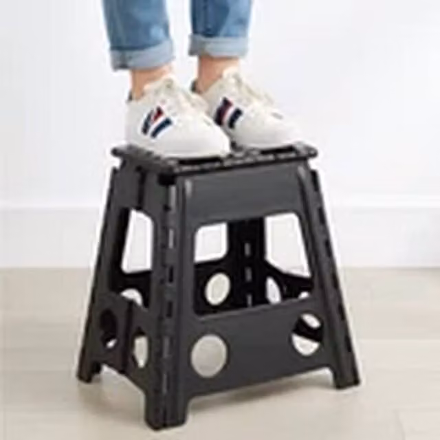 EONLION Portable Folding Plastic Stool in Black – 1