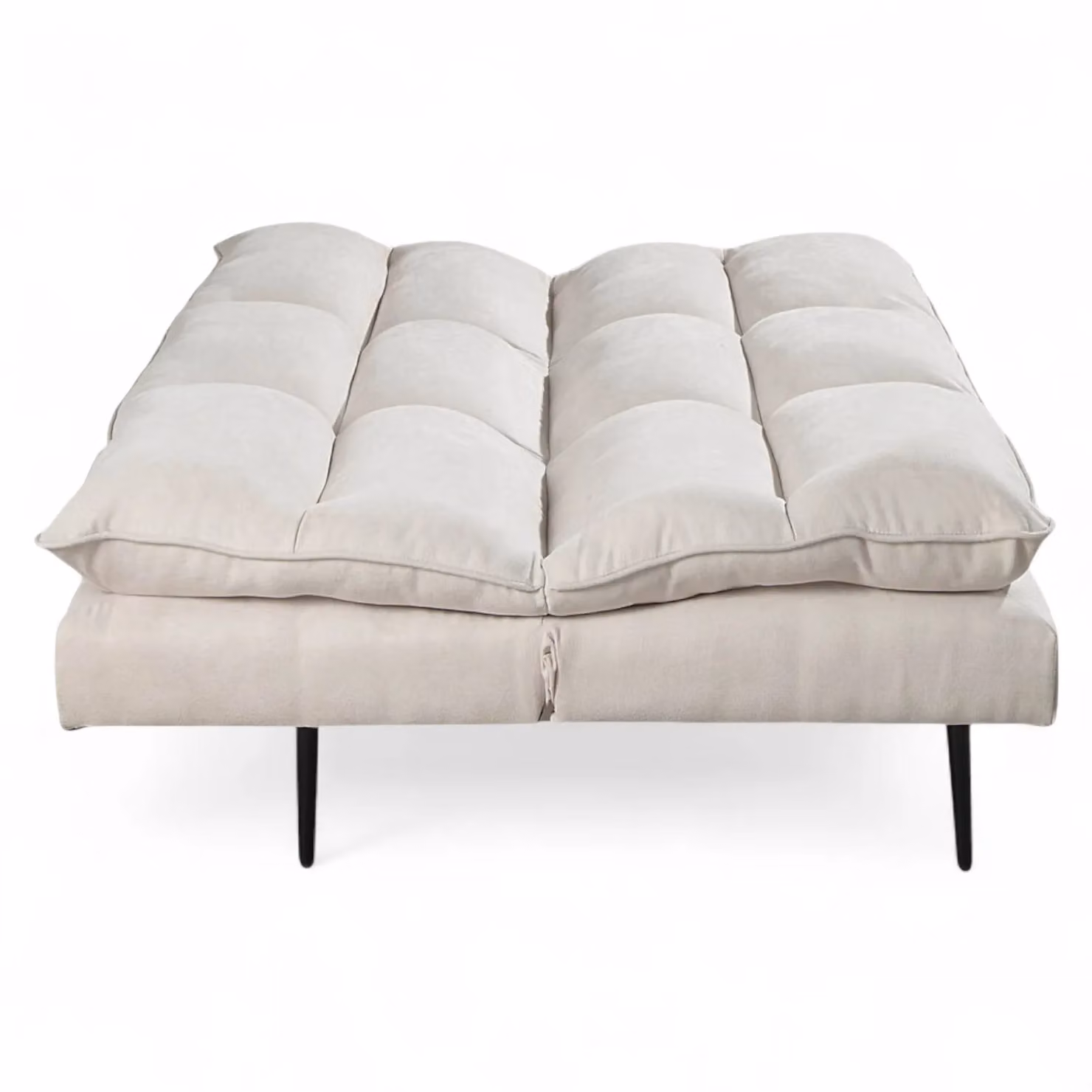 OAT Home Sennen 3 Seater Click Clack Sofa Bed in Natural Fabric with Solid Wood Frame and Foam Padding – 2