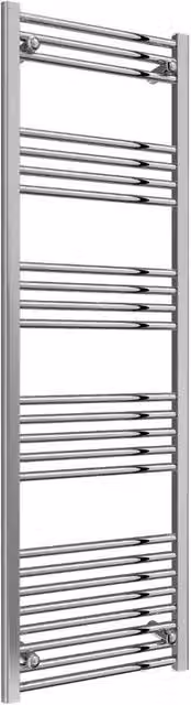 Bathroom Kingdom Capo Chrome Straight Heated Towel Rail, Silver, H 180 cm x W 50 cm