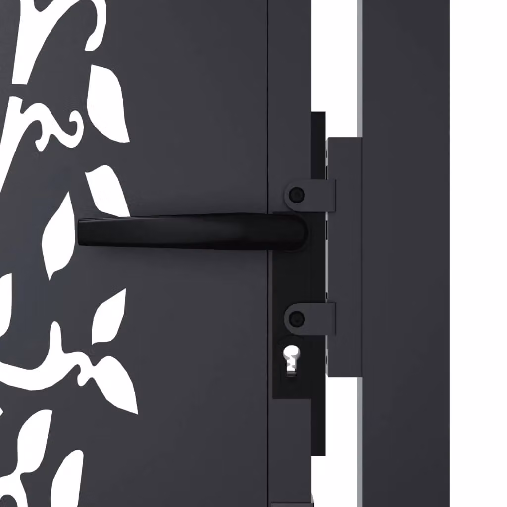 Berkfield Anthracite Steel Garden Gate with Tree Design, W: 105 cm, H: 205 cm – 4