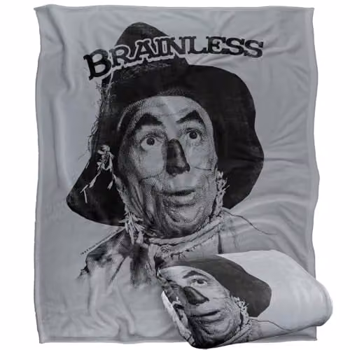LOGOVISION The Wizard of Oz Brainless Silky Touch Super Soft Fleece Throw Blanket, Multicolour, W: 127.0 cm, H: 152.4 cm – 1