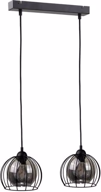 Netlighting Solo Bar Pendant Ceiling Light, Black, 50 cm, 2x E27