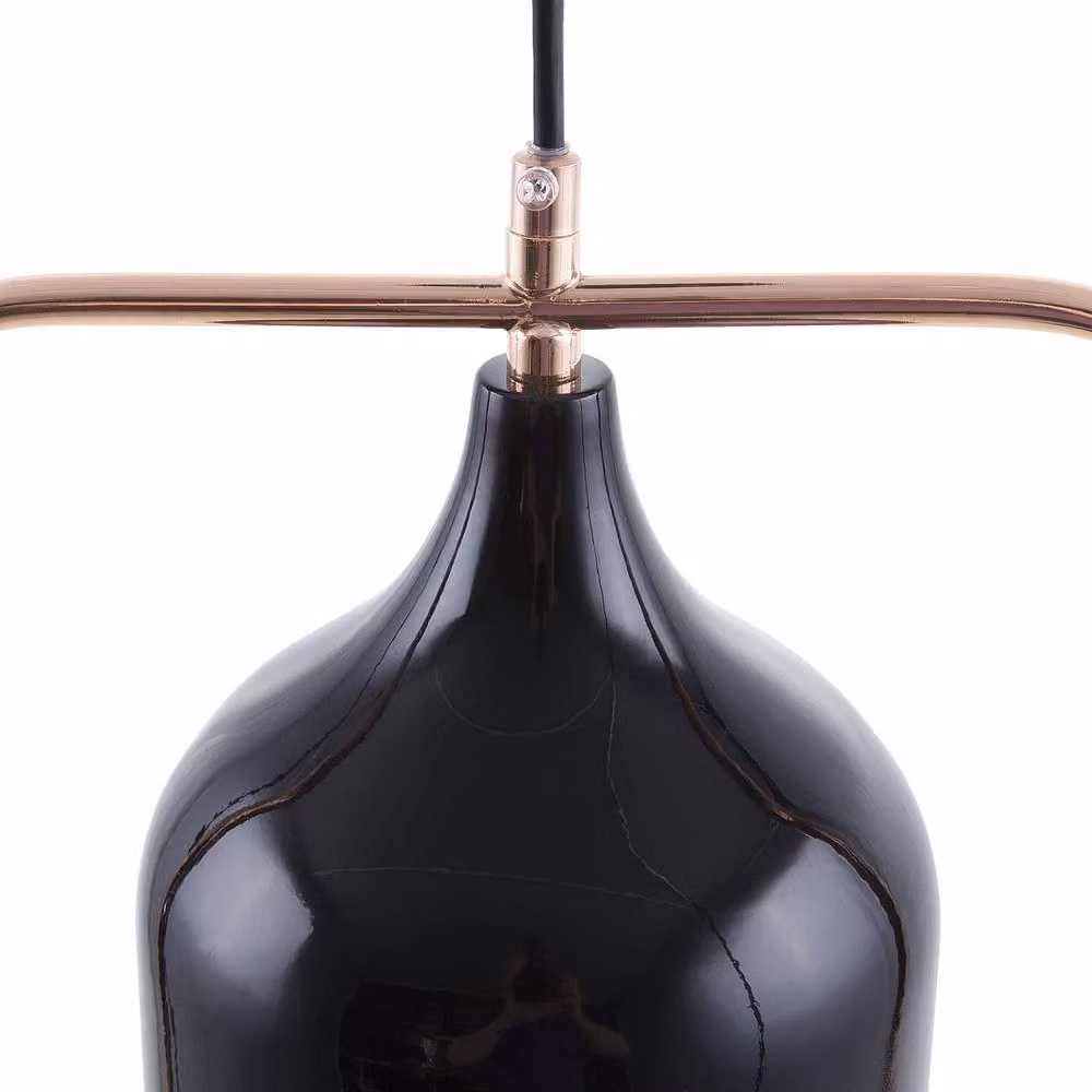 Wyld and Coco Black Iron and Copper Industrial Rectangular Pendant Light – 5