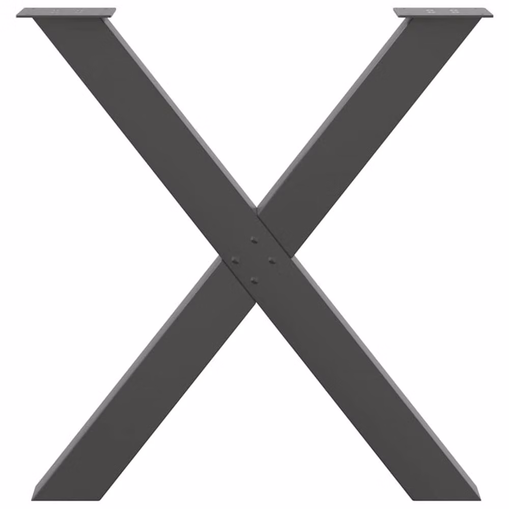 Berkfield Home Modern X-Shaped Dining Table Legs, 2 Piece Set, Anthracite Grey Powder-Coated Steel, H: 72.5 cm x W: 80 cm – 3