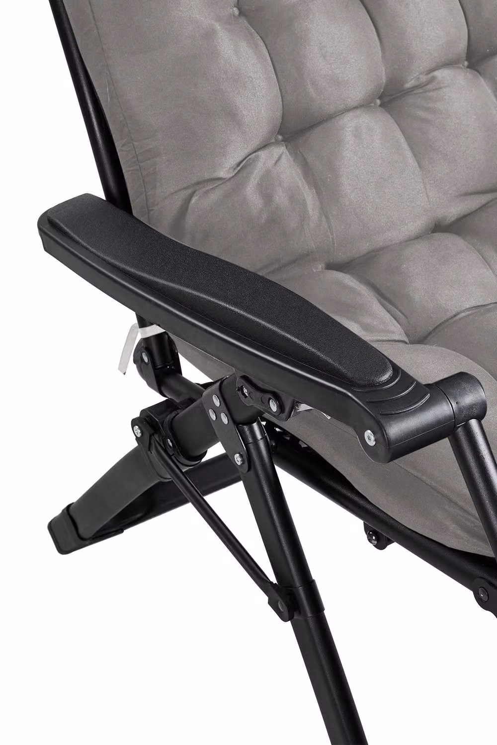 Living and Home Zero Gravity Outdoor Recliner with Seat Cushion, Headrest and Cup Holders in Grey – 7
