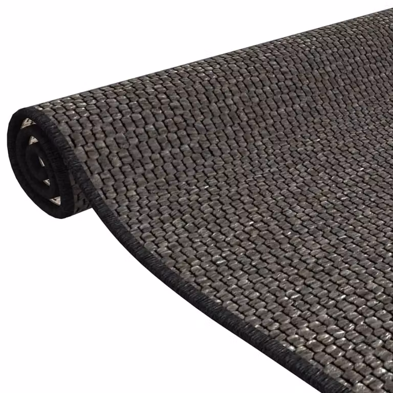 Berkfield Home Sisal Look Carpet Runner in Anthracite and Black, W: 50 cm, L: 150 cm