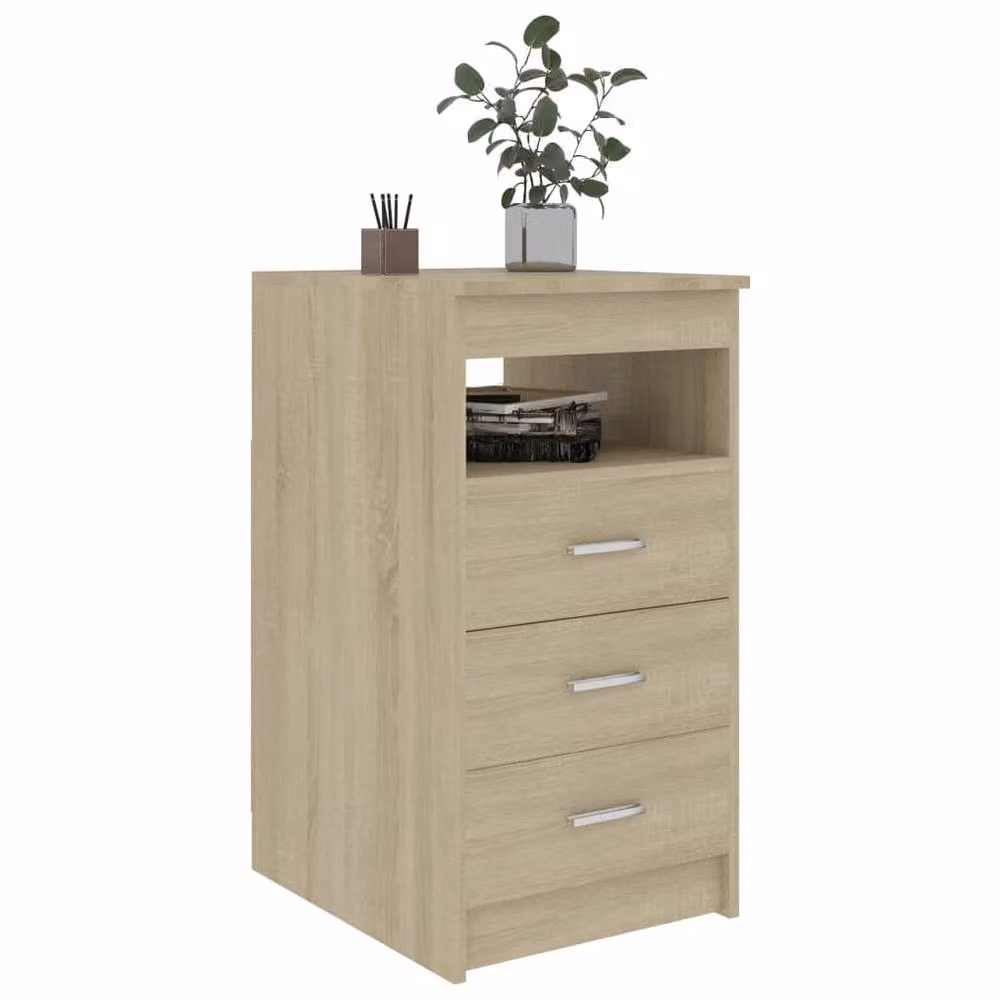 Berkfield Home Sonoma Oak Drawer Cabinet in Light Oak, W/D/H: 40 x 50 x 76 cm – 2