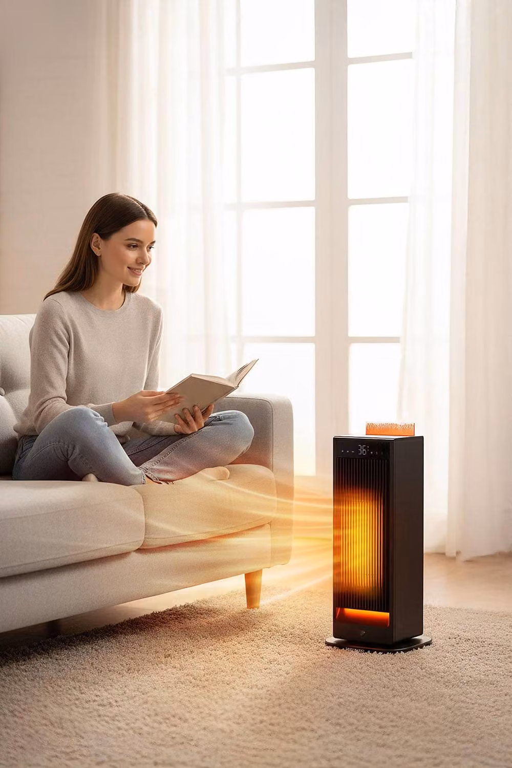 H&O Direct Black Ceramic Fan Heater with Humidification and Thermostat – 2