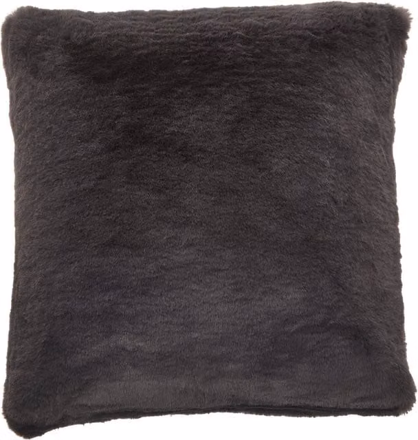 Bosie Lamina Grey Faux Fur Square Cushion with Feather Filling