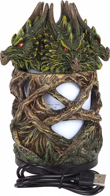KDMK Green Tree Dragon Aroma Diffuser with Glowing Effect, Green