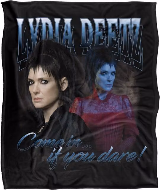 LOGOVISION Beetlejuice 2 Lydia Homage Super Soft Fleece Throw Blanket, White and Multicolour, W: 152 cm, D: 127 cm – 6