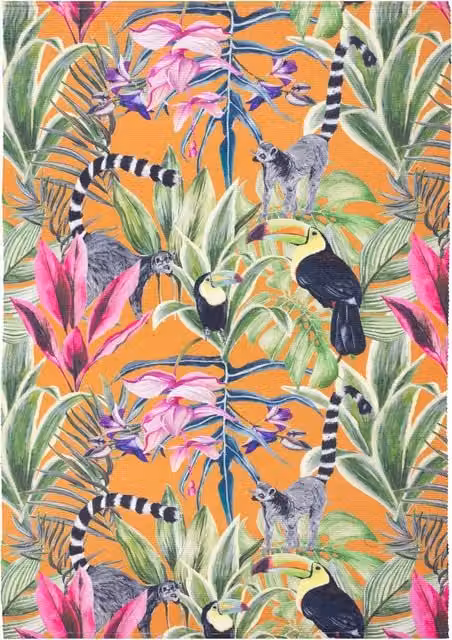 Wylder Tropics Kali Animals Washable Indoor Outdoor Multicolour Rug, W/D/H: 120 x 170 cm