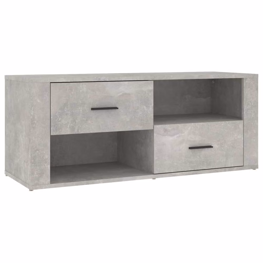 Berkfield Home Modern TV Cabinet in Concrete Grey, W/D/H: 100 x 35 x 40 cm – 2